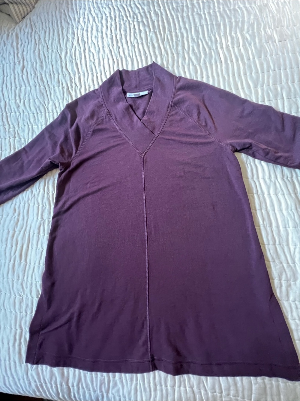 PUREJILL  J. JILL AFFINITY FRENCH TERRY PULLOVER DEEP PLUM COLOR SIZE SMALL